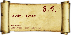 Biró Ivett névjegykártya