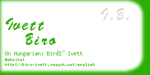 ivett biro business card